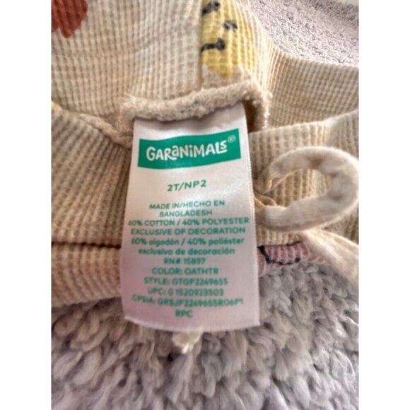 Garanimals Toddler Girls Jogging Set Beige Multicolored Smiley Faces Size 2T - Picture 4 of 6